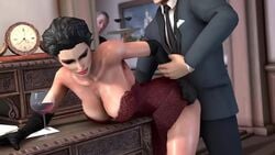 1boy 1girls 2017 3d absurdres alfred_pennyworth animated balls batesz batman batman_(series) bent_over big_breasts black_hair breasts bruce_wayne catwoman clothed_sex dc dc_comics doggy_style dress duo elbow_gloves eyebrows female from_behind gloves green_eyes hair huge_breasts human large_breasts lips lipstick makeup male no_sound nose pale-skinned_female pale-skinned_male pale_skin penetration selina_kyle shiny shiny_skin source_filmmaker testicles video watching