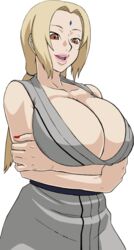 1girls breasts busty cleavage clothed clothing dressed female female_only huge_breasts murata naruto solo tsunade