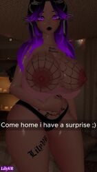 3d 3d_animation animated animation belly big_breasts big_tit big_titties big_titty_goth black_lips black_lipstick boobs_out breasts breasts_out dominant dominant_female domination dominatrix female flashing flashing_breasts goth goth_girl gothic gothic_girl hanging_breasts lilyvr lips lipstick looking_at_viewer mommy mommy_dom mommy_kink mother nipples panties phone phone_view purple_eyes purple_hair shiny shiny_skin snapchat tagme tattoo tattoo_on_belly tattoo_on_breast tattoo_on_chest tattoo_on_legs tattoos tits_out tummy video vr vr_media vrchat vrchat_avatar vrchat_media vrchat_model wet wet_body wet_skin