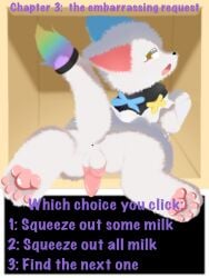 anus ass clothing domestic_cat felid feline felis fur genitals hi_res maid_uniform male mammal multicolored_tail penis pink_penis rainbow_tail shiningcanc solo tail uniform white_body white_fur yellow_eyes
