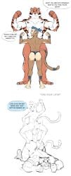 2boys anthro artist_name big_penis daspurplesong dominant dominant_anthro domination domination_loss english_text furry gay gay_domination gay_male humiliation instant_loss instant_loss_2koma male monkey monkey_tail original original_character original_characters penis penis_size_difference size_difference small_dom_big_sub text tiger tiger_ears tiger_tail yaoi