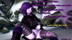 defeated female female_only glitch_productions murder_drones no_panties offering_self offering_sex puffy_pussy squid_fm uzi_(murder_drones)