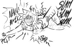 actually_hes_ripping_them_but_shh anal_sex anal_sex backshots belly_piercing blush body_hair burning_spice_cookie cookie_run cookie_run_kingdom digital_drawing_(artwork) digital_media_(artwork) drooling facial_hair gripping_sheets long_fingernails manhandling nails_painted no_visible_genitalia pounding_ass pure_vanilla_cookie size_difference sketch stomach_bulge