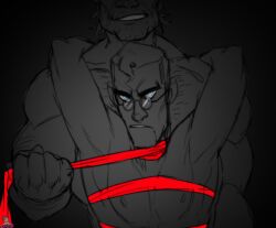 age_difference arms_behind_head arms_up blue_eyes bondage captured cheating_boyfriend cheating_husband cheating_wife chest_hair classic_heavy crazedg doctor gay gay_domination glasses glowing_eyes head_out_of_frame male medic_(team_fortress_2) muscular muscular_chest muscular_male nipples nude old_man old_man_yaoi older_male pecs questionable_consent resisting ribbon_around_neck ribbon_bondage ribbon_choker rope_around_neck size_difference spot_color team_fortress_2 tied_up yaoi