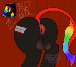alicorn anus balls equid equine fan_character genitals hair hasbro hi_res horn male mammal multicolored_hair my_little_pony mythological_creature mythological_equine mythology original_character princess rainbow_hair razor royalty solo solo_focus taromadehoney tools wings