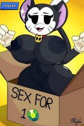 big_breasts big_legs big_muscles big_nipples facial_horn furry kit_(brawl_stars) rifurabbit rule_63