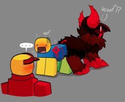 ... belly_bulge blocky_body blush elliot_(forsaken) forsaken_(roblox) gay gay_sex guest_666 guest_666_(forsaken) knot knotting knotting_position monster nejajiku_nsfw noob_(forsaken) noob_(roblox) roblox roblox_game robloxian sweat tagme walking_in_on yaoi