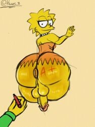 ass back back_to_back big_ass big_dick big_penis dick dickgirl futanari intersex lisa_simpson penis school signature sketch the_simpsons