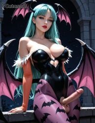 1futa abs ai_generated balls bat_wings big_balls big_breasts breasts curvy cutanari darkstalkers dickgirl futa_only futanari intersex looking_at_viewer morrigan_aensland nipples nsfw nude penis perfect_body ready_to_fuck small_waist smile solo tan_skin testicles wings