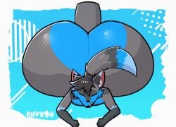 1:1 animated anthro ass big_butt big_penis canid canine disembodied_penis fox from_behind_position genitals huge_butt huge_cock hyper hyper_butt lying male male/male mammal on_front penis rifykoh sex solo unreel_(unreelfox)