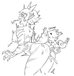 arched_back ass big_breasts big_butt big_penis biped bite biting_another blush blush_lines body_blush breasts butt_blush claws dragon emanata erect_nipples female female_penetrated feral from_behind_position genitals hair hi_res horn horned_humanoid huge_cock humanoid humanoid_pointy_ears hyper hyper_genitalia hyper_penis large_insertion larger_female larger_penetrated male male/female male_penetrating male_penetrating_female mujinn mythological_creature mythological_scalie mythology nipples pain penetration penis pointy_ears quadruped scalie screaming seb_mujinn sex sharp_teeth shocked short_hair short_tail size_difference small_but_hung smaller_male spikes spikes_(anatomy) standing standing_sex tail tail_bite tail_blush tail_in_mouth tailed_humanoid teeth thick_tail wide_hips