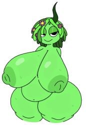 1girls big_breasts big_breasts big_thighs black_eyes breasts bulge female flirting flirting_look flirting_with_viewer green_body green_hair green_nipples green_skin hips nude nude_female smile solo solo_female solo_focus sprunki theslashfive thick_thighs twitter_username vineria_(sprunki) voluptuous voluptuous_female white_background wide_hips
