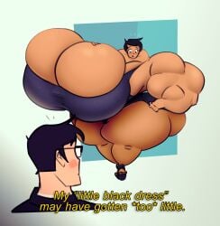 big_breasts black_dress black_high_heels breasts breasts_bigger_than_body breasts_bigger_than_head breasts_bigger_than_torso buff_female busty_female clark_kent_(my_adventures_with_superman) coat dc dc_comics huge_breasts large_breasts lois_lane_(my_adventures_with_superman) muscles muscular muscular_female my_adventures_with_superman ritzberetta superman_(series) tight_dress warner_brothers winter_coat