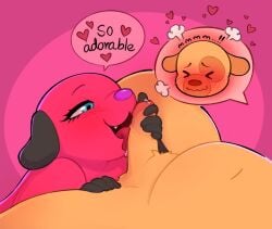 animal_crossing anotherbluedog anthro bird_dog blush bodily_fluids canid canine canis cherry_(animal_crossing) domestic_dog duo fellatio female foreskin futanari genital_fluids genitals golden_retriever goldie_(animal_crossing) gynomorph gynomorph/female handjob hunting_dog intersex intersex/female leg_grab licking mammal nintendo oral penile penis penis_lick precum retracted_foreskin retriever saliva sex thigh_grab tongue trans_woman transfem uncircumcised