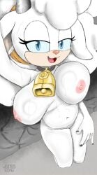 anthro areola bell bell_collar big_breasts blue_eyes bodily_fluids bovid breasts caprine collar female hi_res horn huge_breasts idw_publishing jenokamui jetfrozen lanolin_the_sheep looking_at_viewer lying mammal nipples nude on_back sega sheep solo sonic_(series) sonic_the_hedgehog_(comics) sonic_the_hedgehog_(idw) sonic_the_hedgehog_(series) sweat sweaty_breasts white_body