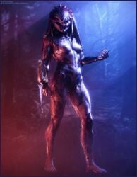 3d alien alien_girl alien_humanoid female female_yautja mrcourage616 nude nude_female oc predator_(franchise) yautja
