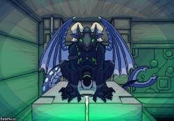 accessory anal anal_sex animated anthro bodily_fluids bodysuit bounce breath breathing clothing cock_ring cum cumshot dildo dildo_in_ass dildo_insertion dragon dungeon ejaculation genital_fluids genitals green_eyes hi_res horn jewelry latex male mask mythological_creature mythological_scalie mythology nipple_piercing nipples object_in_ass penetration penile penile_penetration penis penis_accessory penis_jewelry piercing prowler_(game) rennmoose scalie sex_toy sex_toy_in_ass sex_toy_insertion skinsuit solo solo_focus tail tight_clothing wings