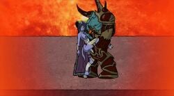 1boy1girl animated animated armor belly_button blue_skin blush cape continue_after_cum corruption cum cum_in_mouth cum_on_breasts cum_on_face cum_on_upper_body cumshot defeated_heroine demon demon_girl demon_horns demon_tail dominant_male draenei draenei_female exposed_breasts fantasy felguard female female_protagonist femsub forced gorepete green_eyes head_grab helpless house_of_r'thoth interspecies larger_male leg_grab legend_of_krystal licking_penis male medium_breasts monster_on_female monster_rape no_sound on_one_leg orgasm questionable_consent rape rough_sex sex sex_slave size_difference smaller_female standing_sex succubus titjob video_games warcraft world_of_warcraft