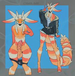 absurd_res antennae_(anatomy) arthropod balls big_penis bodily_fluids clothing cyber_d1e dripping erection fan_character femboy genital_fluids genitals gesture hand_gesture hi_res insects looking_at_viewer male nude panties penis pointing pointing_at_penis precum precum_drip presenting simple_background solo thick_penis underwear wide_hips yellow_eyes