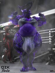 bbw big_ass big_breasts big_penis breasts bubble_butt cleavage female gut hildryn_(warframe) huge_ass huge_breasts huge_cock male overweight penis qzk_forte strongfat tagme valkyr_(warframe) warframe