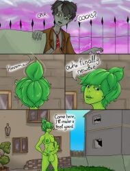 1boy 1futa comic dickgirl futa_on_male futanari intersex male necrophilia pea_pod peashooter plant_penis plants_vs._zombies plants_vs_zombies tagme text umbrella_leaf_(pvz) yankll zombie zombie_(pvz)