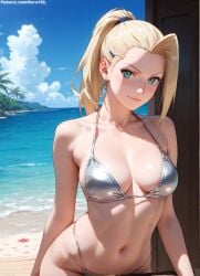1girls 2d ai_generated areolae artist_request beach big_breasts bikini bikini_bottom bikini_top blonde_female blonde_hair boruto:_naruto_next_generations breasts chest curvy curvy_figure cute cute_face detailed eyelashes eyeshadow female female_only fit fit_female focus hair high_quality ino_yamanaka large_breasts legs light-skinned_female light_skin lips lipstick long_hair makeup mascara naruto naruto_(series) naruto_shippuden outdoors outside pale-skinned_female pale_skin perky_breasts ponytial posing seductive seductive_look stable_diffusion tagme thighs thin_waist
