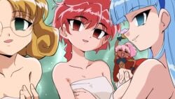blue_eyes blue_hair brainwashing brown_hair caldina empty_eyes expressionless female_only femsub fuu_hououji glasses green_eyes hair_ornament hikaru_shidou hitsugi_mc hypnosis light_skin long_hair looking_at_viewer magic_knight_rayearth mind_control multiple_girls multiple_subs open_mouth pink_hair red_eyes red_hair short_hair simple_background smile towel umi_ryuuzaki