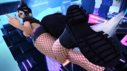 5_toes aylen_dawn aylen_ffxiv boots breasts canid canine degradation disgusted disgusted_expression feet female female_focus female_only final_fantasy final_fantasy_xiv foot_fetish foot_focus fox_ears fox_girl goth gothig gpose(ffxiv) kemonomimi miqo'te soles solo_focus tomboy underboob