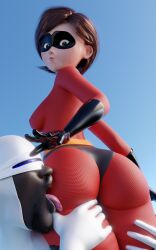 1boy 1boy1girl 1girls 3d 3d_(artwork) 3d_model before_sex big_ass cheating clothed clothing dark-skinned_male dark_skin disney elastigirl female frozone groping_ass helen_parr holding holding_ass huge_ass imminent_sex interracial light-skinned_female looking_back male mature_female milf mother pixar serahnsfwart superheroine touching_ass worship