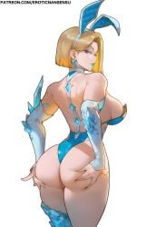 1girls 2d ai_assisted ai_generated armwear ass athletic athletic_female athletic_thighs big_breasts blonde_eyebrows blonde_eyelashes blonde_female blonde_hair blue_eyeshadow blue_high_heels blue_lipstick blue_nails blush bob_cut breasts bunny_ears bunnysuit caucasian caucasian_female closed_mouth earrings emma_frost emma_frost_(marvel_rivals) english_text erotic_nansensu eyelashes female female_focus female_only hair_behind_ear half-closed_eyes hands_on_ass head_turned hi_res high_heels large_breasts leotard light-skinned_female light_skin looking_at_another looking_at_viewer looking_back looking_down marvel marvel_comics marvel_rivals medium_hair simple_background solo text thick_thighs thighs white_background wide_hips x-men