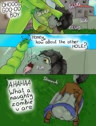 1boy 1futa all_fours comic dickgirl futa_on_male futanari intersex irrumatio male necrophilia oral pea_pod peashooter plant_penis plants_vs._zombies plants_vs_zombies tagme text tounge_out umbrella_leaf_(pvz) yankll zombie zombie_(pvz)