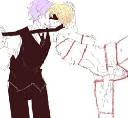 2boys blindfold blindfolded blindfolded_male bondage chained_up gay high_pressure_washing_machine kamishiro_rui kissing naked_male project_sekai rui_kamishiro tenma_tsukasa vibrator_in_ass yaoi