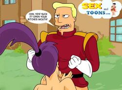 futurama purple_hair sex_and_toons straight_hair tagme turanga_leela zapp_brannigan