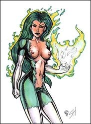 1990s 1997 1girls 20th_century amalgam_comics beatriz_da_costa beatriz_grey breasts crossover dc_comics female female_only fire_(dc) firebird_(amalgam) human human_only jean_grey latina marvel marvel_comics phoenix phoenix_(x-men) shadowhand straight_hair tcatt x-men