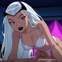 1girls ai_generated apple_butt ass ass_focus ben_10 ben_10_alien_force ben_10_ultimate_alien breasts bubble_butt cartoon_network charmcaster charmcaster_(ultimate_alien_force) doggy_style flipping_off flipping_viewer_off jeanbombila666 looking_at_viewer bikini handjob penis_on_face panties