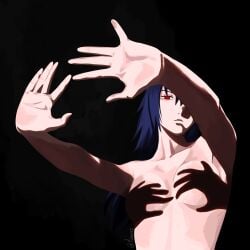 1girls 2026 2d 2d_(artwork) absurd_res absurd_resolution absurdres armpit artist_name black_background blue_hair breasts close-up dark_background eyelashes female female_focus female_only gender_transformation genderswap genderswap_(mtf) hands_casting_shadow hi_res high_resolution highres human human_only long_hair looking_at_viewer meme meme_pose meme_reference messy_hair miihartz naruto naruto_(series) naruto_shippuden no_bra petite petite_body petite_female pinup pose posing questionable reaching_out red_eyes rule_63 sasuke_uchiha sasuko shadow sharingan shonen_jump shounen_jump shueisha silhouette simple_background small_breasts solo solo_female solo_focus spread_fingers teen teen_girl teenage_female teenage_girl teenager topless topless_female uchiha_sasuke upper_body upper_body_only very_high_resolution wavy_hair weekly_shonen_jump weekly_shounen_jump