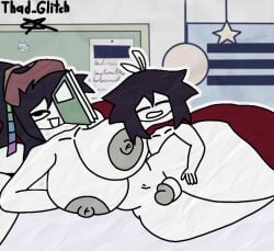 abbie_(fundamental_paper_education) black_hair breasts_bigger_than_head female fundamental_paper_education large_breasts male miss_sasha_(fundamental_paper_education) short_hair straight student taller_female teacher teacher_and_student thad_glitch very_young