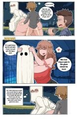 accidental_incest age_difference ass big_ass big_breasts blanket breasts comic comicomryu costume delicia_(comicomryu) disguise doggy_style female ghost_costume incest mistaken_identity mother_and_son penetration recording sheet_ghost small_dom_big_sub spanish_text translated wide_hips
