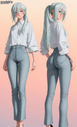 1girls ai_generated ass collage cute female full_body hentai high-waist_pants horny hoshina_subaru jeans kaoru_hana_wa_rin_to_saku multiple_angles multiple_poses multiple_views schoolgirl small_breasts srodskiy tagme tall tall_female taller_female teen_girl teenage_girl teenager vulgar