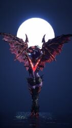 1girl 1girls ass bandai_namco butt demon demon_girl demon_wings devil devil_reina_mishima devil_wings female female_focus female_only female_solo fighting_game moon namco namco_bandai purple_skin reina_mishima simple_background solo solo_female solo_focus standing standing_up tekken tekken_8 tk_chenso tkchenso video_game_character video_game_franchise video_games wings