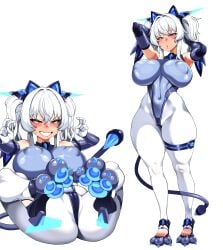 big_ass big_breasts big_butt big_thighs blue_eyes blush bodysuit bubble_ass bubble_butt buttplug camel_toe cameltoe cat_ears cat_tail commission curvaceous curvy curvy_female curvy_figure era_(erasion) feet gloves high_heels hitomi_twins imminent_sex latex latex_gloves leotard lily_buns looking_at_viewer nipple_bulge original original_character pussy_outline shiny_clothes skin_tight skintight smiling smiling_at_viewer spandex spandex_suit suggestive_gesture suggestive_look suggestive_pose thick thick_ass thick_butt thick_hips thick_legs thick_thighs thigh_strap thighhighs thighs thong thong_leotard toes voluptuous voluptuous_female white_hair