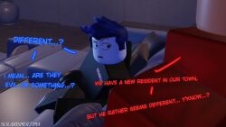 2boys 3d big_bulge blue_hair brown_hair bulge bulge_through_clothing chatting guest_1337_(the_last_guest) light_skin male male_only matt_(the_last_guest) roblox robloxian solarismultima_ tagme talking text the_last_guest white_skin
