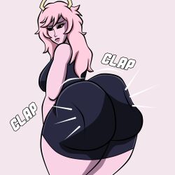 1girls ass ass_focus big_ass big_butt blueartfiend boku_no_hero_academia boobs butt butt_focus dress female gold_eyes large_ass large_butt long_hair mina_ashido my_hero_academia my_hero_academia_(finale) pink_hair shonen_jump thick_ass thighs twerking