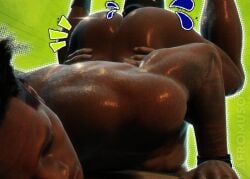 3d_(artwork) african_male afromuso alternative_version_available big_lips black_male blender_(software) blender_eevee_next celebrity dark-skinned_male dark_skin eating_ass front_view gay interracial ishowspeed john_cena lifted_by_another muscular muscular_male nude nude_male plump_lips real_person rimjob rimming sweat sweaty tattoo watermark wwe