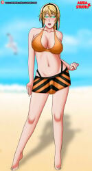1girls absurd_res alternate_costume aurastudio bare_shoulders barefoot beautiful_girl blushing_female blushing_profusely charlotte_dunois cleavage common_sense_change dildo_in_pussy femsub high_resolution huge_breasts humiliation hypnotized_female infinite_stratos leaning_hips leaning_to_the_side male_pov mind_control miniskirt navel pool-skirt short_skirt spiral_eyes standing striped_skirt summer swim_skirt tagme thong thong_above_skirt unaware unaware_hypnosis unbothered watermark