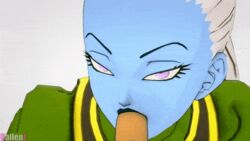 1boy 3d animated cabba caress dragon_ball dragon_ball_super fellatio female kallenz long_hair purple_lipstick source_filmmaker uncensored vados very_long_hair white_hair