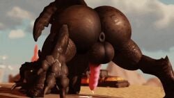 1boy 3d animal_genitalia animal_penis animated anus ass backsack balls ballsack bethesda_game_studios big_ass big_balls big_butt big_penis big_testicles brown_body butt_tattoo claws cum cum_on_feet deathclaw enclaw_(willie_piv) fallout femboy feral genital_fluids genitals gif glowing_eyes huge_ass huge_balls huge_butt huge_penis huge_testicles looking_at_viewer loop looping_animation male male/female microsoft monster outside penis perineum puffy_anus shorter_than_10_seconds submissive submissive_male testicles willie_piv