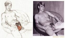 harry_bush original traditional_media gay yaoi tagme male monochrome male_only reference_image