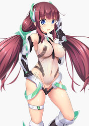 angela_balzac angela_balzac_(cosplay) blue_eyes blush bodypaint breasts brown_hair clothing cosplay dildo erect_nipples expelled_from_paradise female highres kishimen large_breasts long_hair new_game! painted_clothes pussy pussy_juice solo takimoto_hifumi twintails uncensored very_long_hair