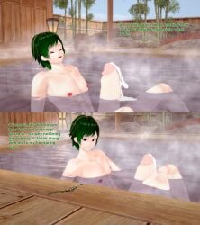 original oc original_character xavier_huge xavierhuge 1boy abs country cum giant_male green_hair huge_cock nude male muscular muscular_male penis shrinking 3d english_text koikatsu text hot_spring solo solo_focus